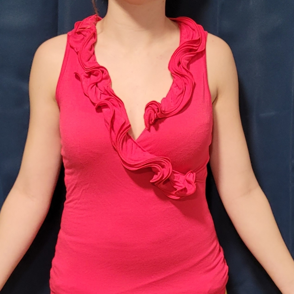 Small pink v-neck tank top